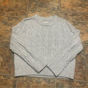 Abercrombie & Fitch Madeline Cable Crew Sweater Gray